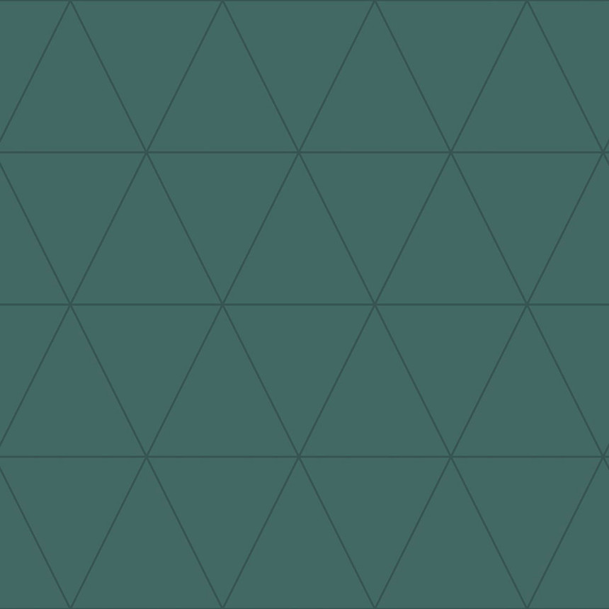 Zöld vlies tapéta, háromszögek fémes körvonalakkal  347717, City Chic, Origin