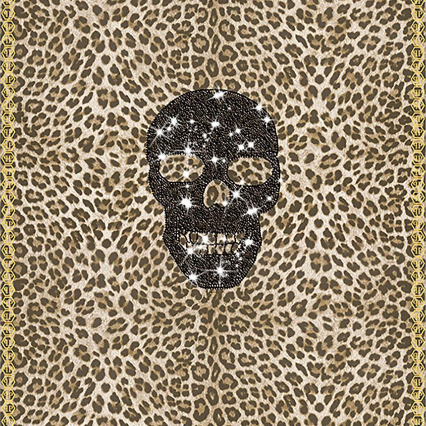 Leopárd vlies fotótapéta - koponya kristályokkal Z80081 Philipp Plein, Zambaiti Parati