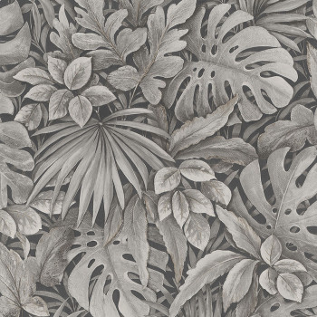 Luxus barna vlies tapéta levelekkel 33305, Botanica, Marburg