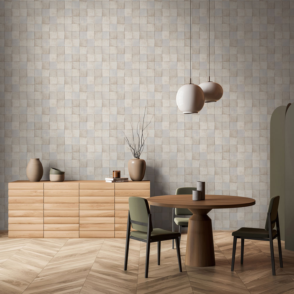 Szürke-kék geometrikus vlies tapéta 45711 Zellige, Marburg