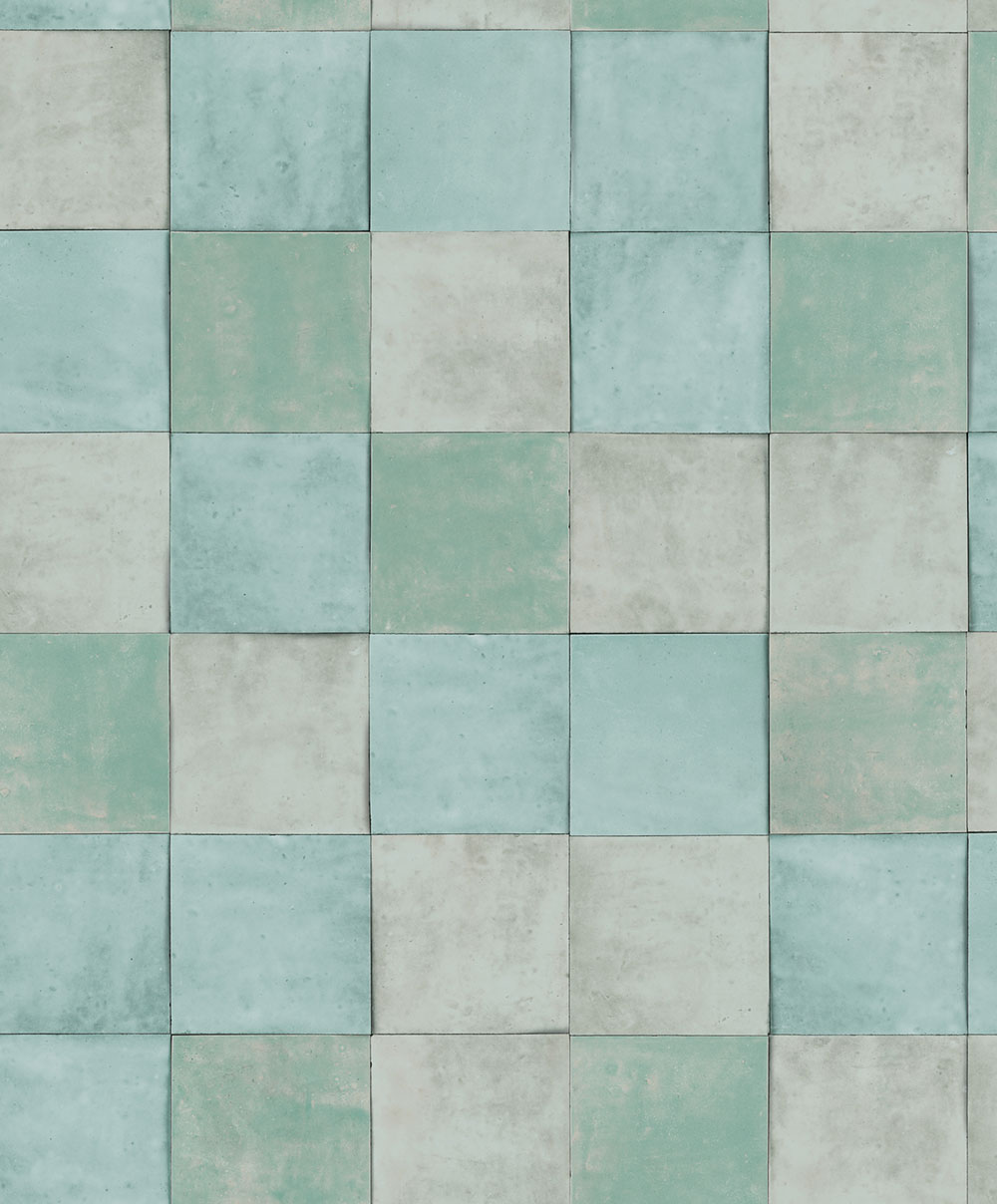 Világoszöld geometrikus vlies tapéta 45719 Zellige, Marburg