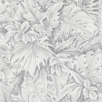 Luxus szürke vlies tapéta levelekkel 33308, Botanica, Marburg