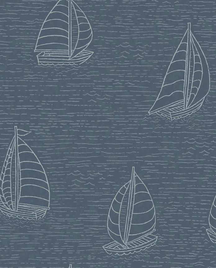 Kék vlies tapéta vitorláshajókkal, 323014, Explore, Eijffinger