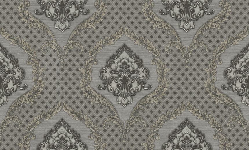 Luxus barna-ezüst vlies barokk tapéta, GF62032, Gianfranco Ferre´Home N.3, Emiliana Parati
