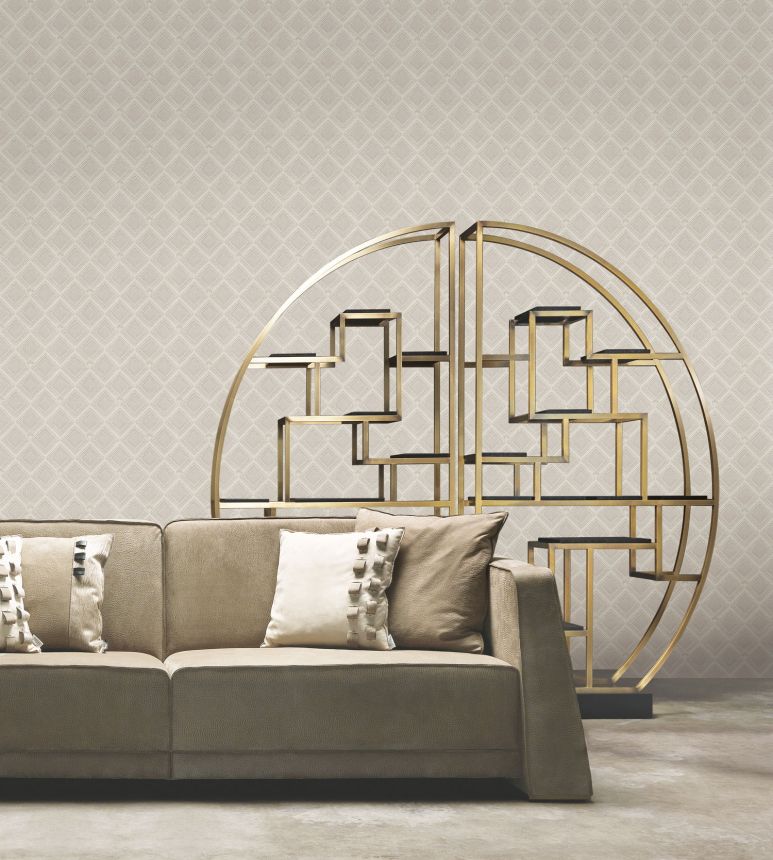 Luxus arany-ezüst geometrikus vlies tapéta, GF62064, Gianfranco Ferre´Home N.3, Emiliana Parati