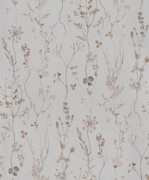 Szürke vlies tapéta réti virágokkal, 221344, Botanical, BN Walls