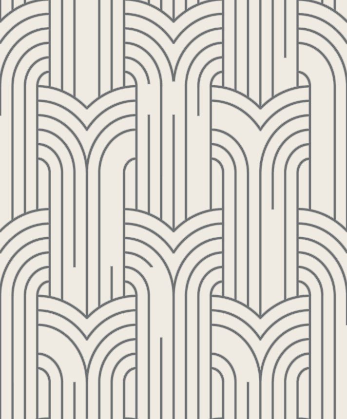 Fehér-ezüst modern geometrikus mintás design tapéta, Art Deco, M42129, Elegance, Ugepa