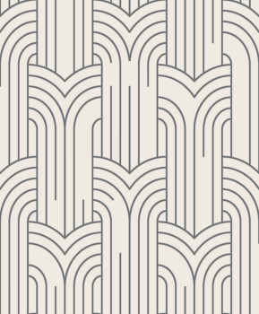 Fehér-ezüst modern geometrikus mintás design tapéta, Art Deco, M42129, Elegance, Ugepa