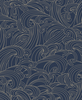 Kék vlies tapéta, tenger hullámai, M62901, Elegance, Ugepa