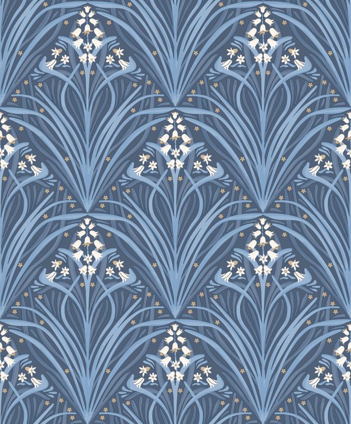 Kék virágos vlies tapéta, Art Deco, M66101, Elegance, Ugepa