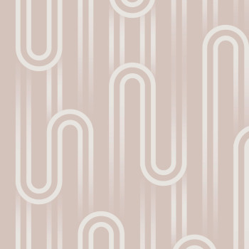 Rózsaszín geometrikus vlies retro tapéta, 118617, Envy