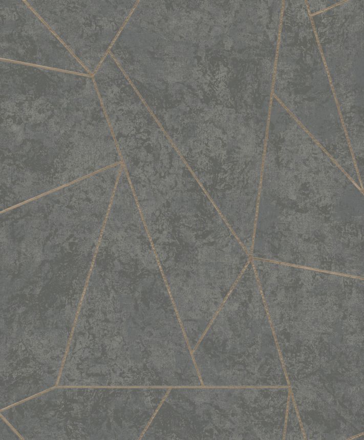 Szürke-arany geometrikus vlies tapéta, NW3502, Modern Metals, York