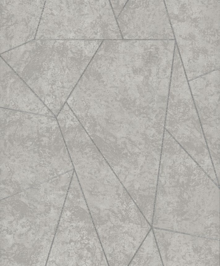 Szürke-ezüst geometrikus vlies tapéta, NW3503, Modern Metals, York