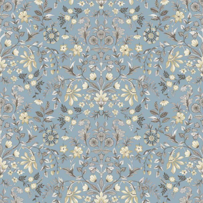 Kék vlies tapéta virágos ornamentális mintával, 12326, Fiori Country, Parato