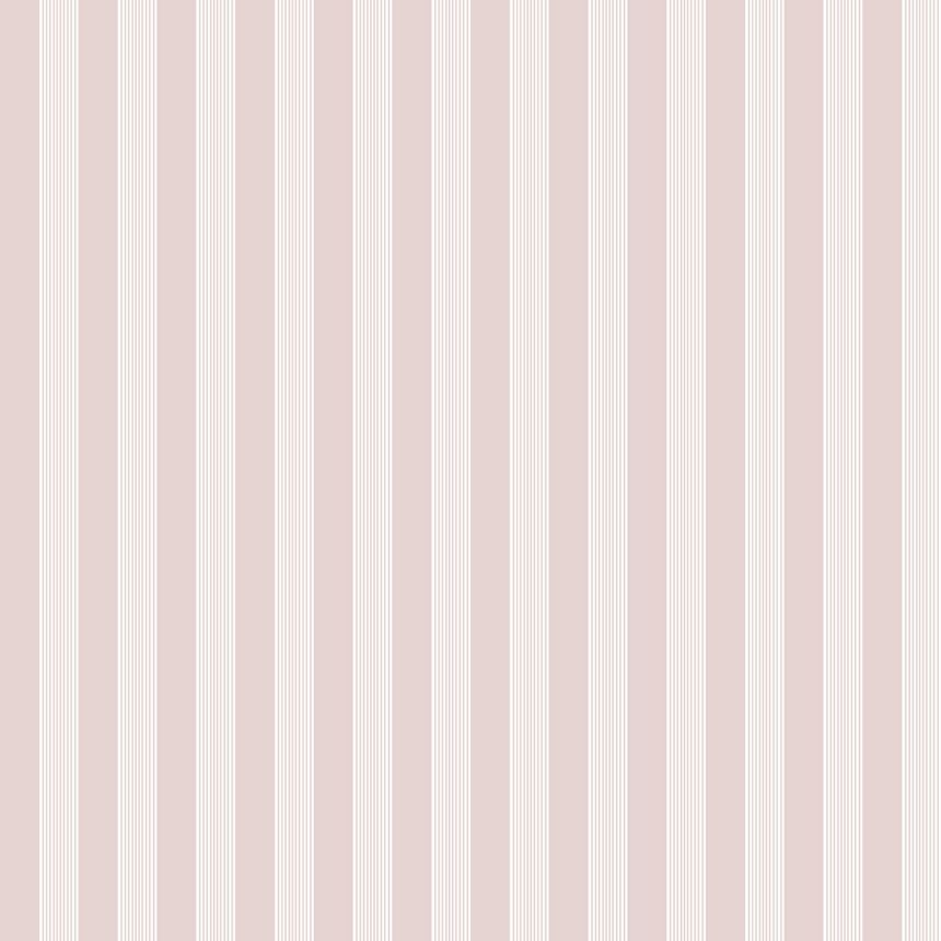 Rózsaszín vlies tapéta fehér csíkokkal, 12384, Fiori Country, Parato