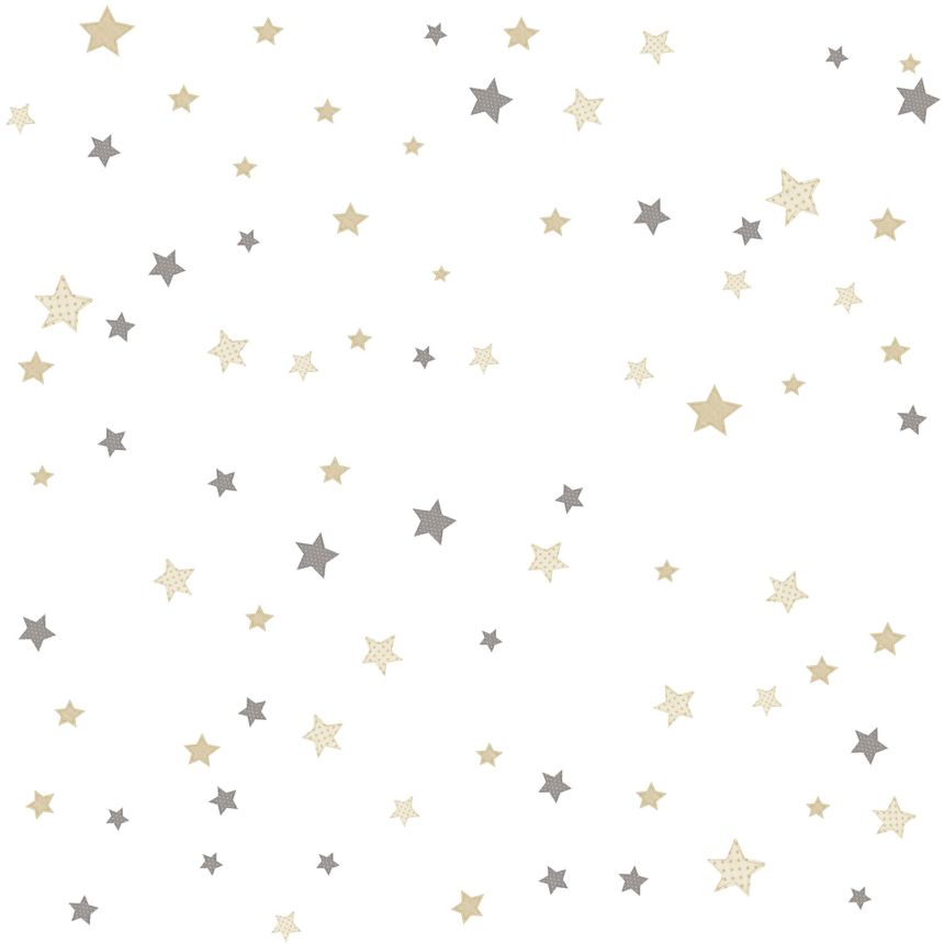 Gyerek vlies tapéta szürke és bézs csillagokkal, 14826, Happy, Parato
