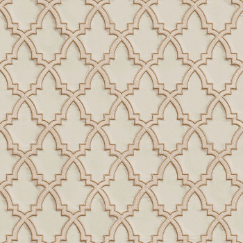 Luxury non-woven wallpaper with a vinyl surface DE120023, Geometric ornamental pattern, Wallstitch, Design ID¨