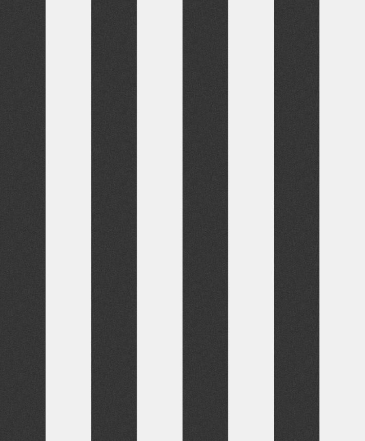 Fekete-fehér vlies csíkos tapéta, OTH410, Othello, Zoom by Masureel