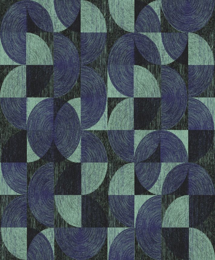 Kék-zöld geometrikus vlies tapéta SPI005, Spirit of Nature, Khroma by Masureel