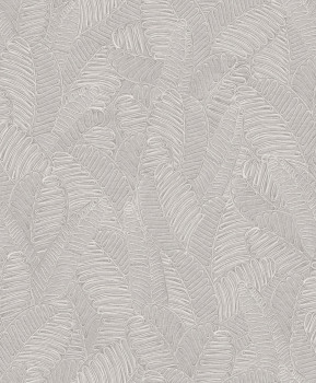 Szürke-bézs vlies tapéta levelekkel, SPI103, Spirit of Nature, Khroma by Masureel