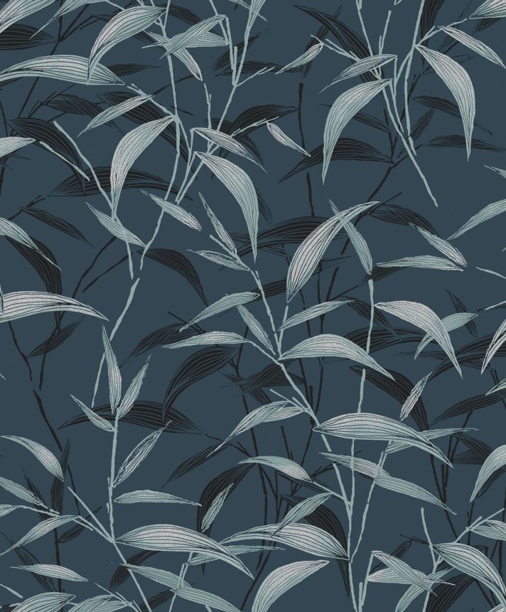 Kék vlies tapéta, bambusz, ZEN203, Zen, Zoom by Masureel