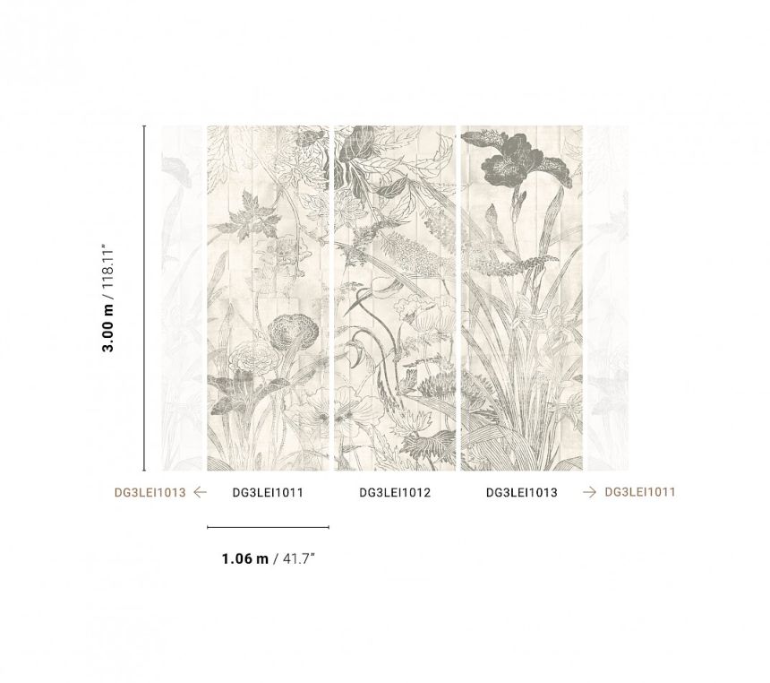 Vlies fotótapéta, Virágok, levelek, DG3LEI1011, Wall Designs III, Khroma by Masureel