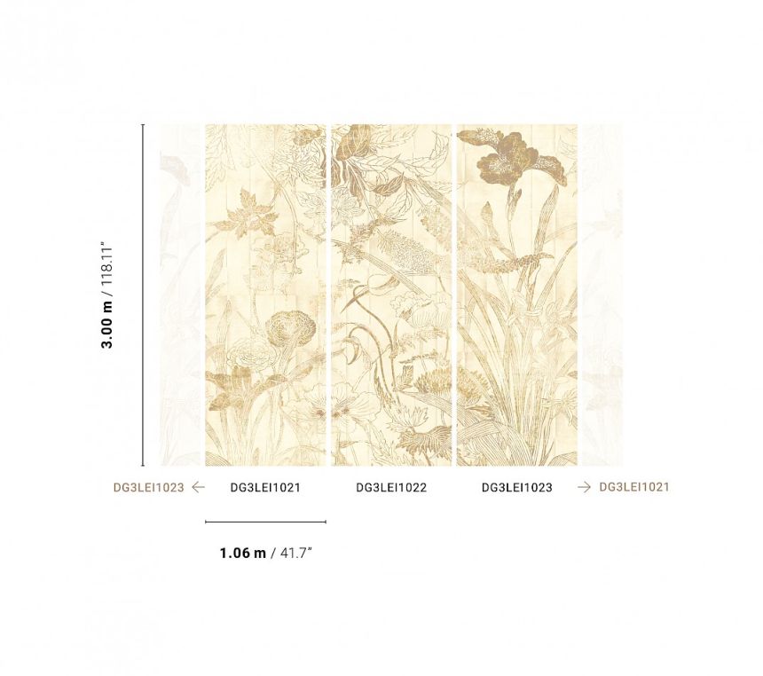 Vlies fotótapéta, Virágok, levelek, DG3LEI1022, Wall Designs III, Khroma by Masureel