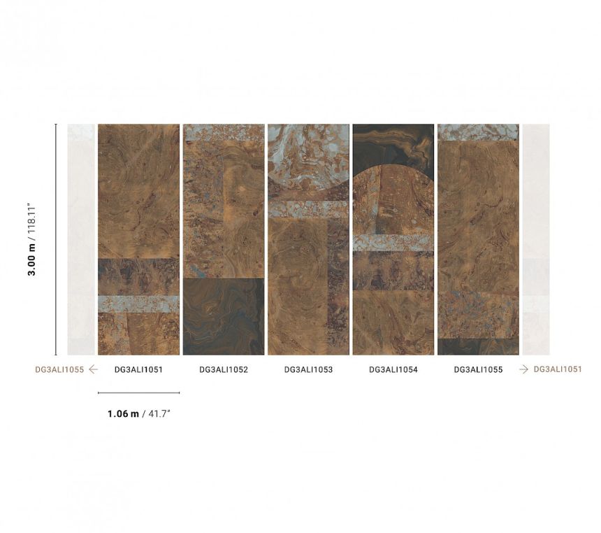 Vlies fotótapéta, barna márvány, DG3ALI1055, Wall Designs III, Khroma by Masureel