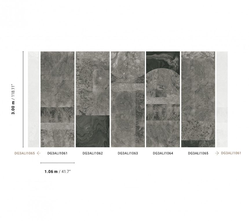 Vlies fotótapéta, Szürke márvány, DG3ALI1061, Wall Designs III, Khroma by Masureel