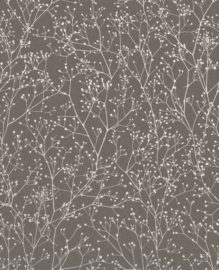 Barna-ezüst vlies tapéta, virágok, 120369, Wiltshire Meadow, Clarissa Hulse