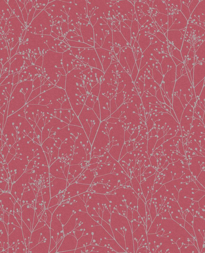 Rózsaszín és ezüst vlies tapéta, virágok, 120398, Wiltshire Meadow, Clarissa Hulse