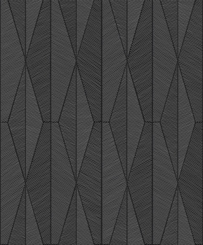Fekete-ezüst vlies tapéta, geometrikus mintával, YSA303, Mysa, Khroma by Masuree