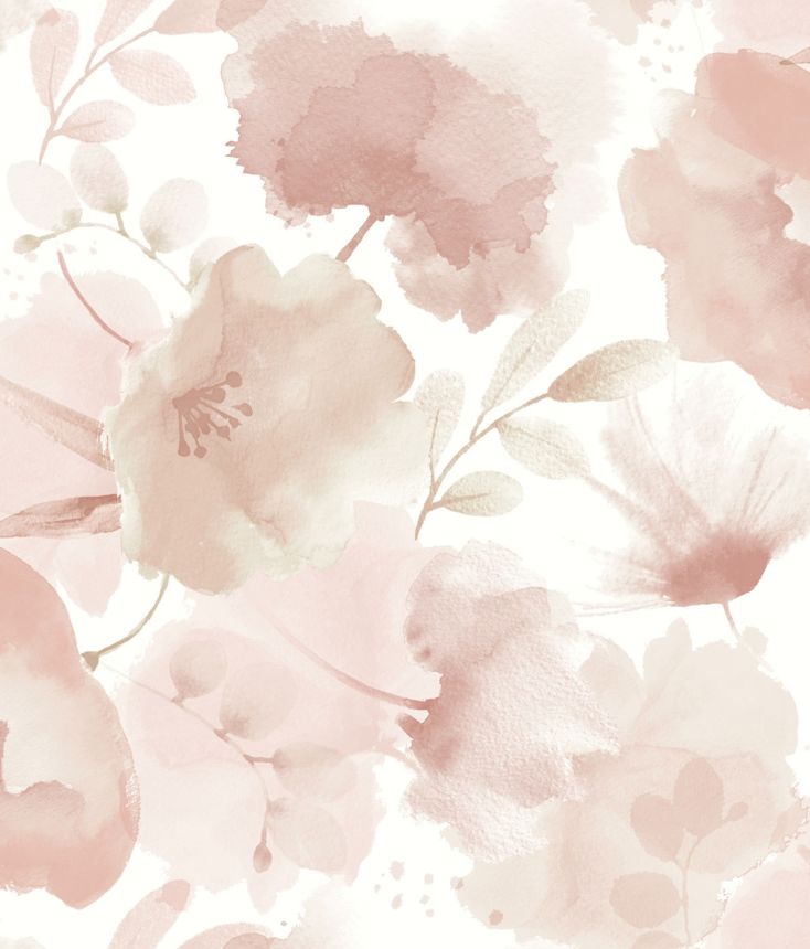 Fehér és rózsaszín vlies virágos tapéta, BL1772, Blooms Second Edition Resource Library, York