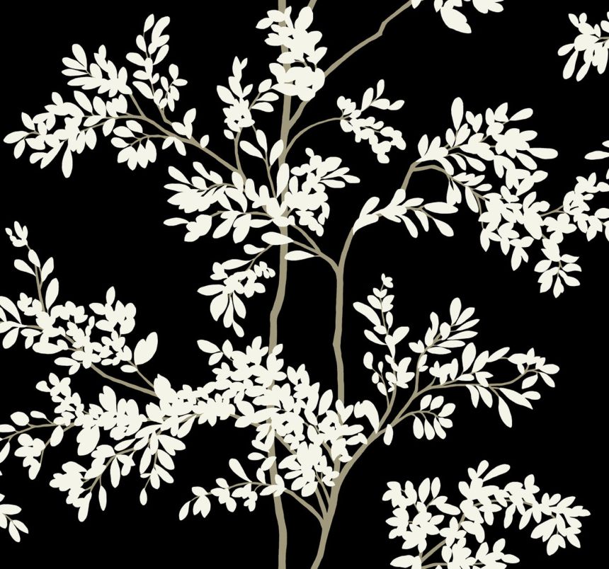 Fekete-fehér vlies tapéta gallyakkal, BL1804, Blooms Second Edition Resource Library, York