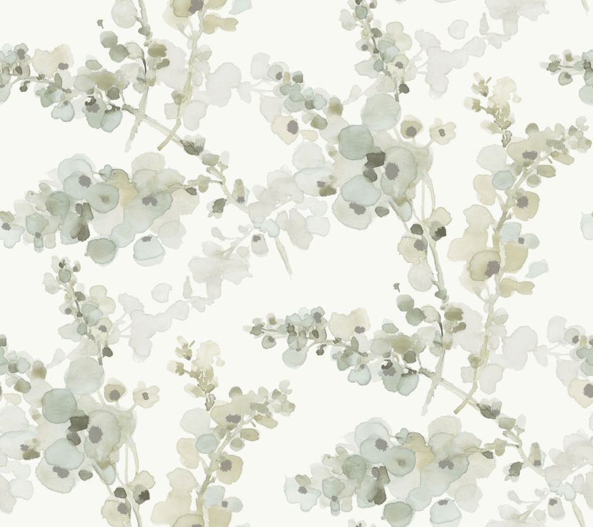 Szürke-zöld-bézs virágos vlies tapéta, EV3972, Candice Olson Casual Elegance, York
