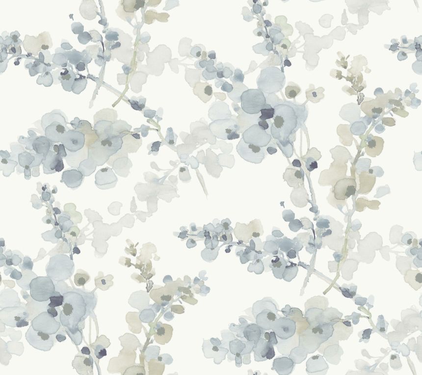 Szürke-kék-bézs virágos vlies tapéta, EV3974, Candice Olson Casual Elegance, York