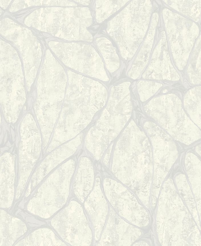 Luxus fehér vlies tapéta jellegzetes fémes mintával, 56811, Aurum II, Limonta