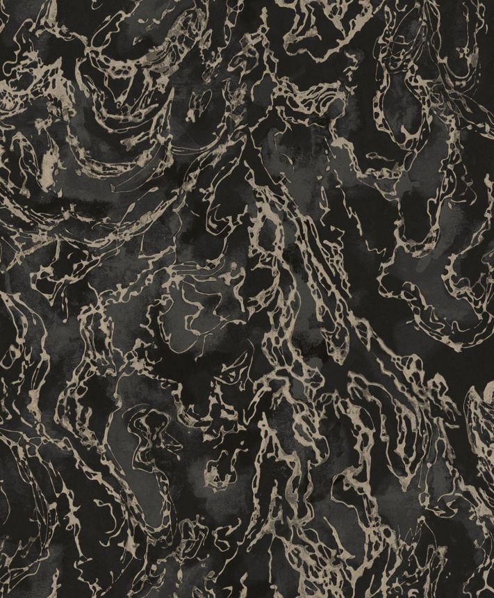 Luxus fekete fémes vlies tapéta durva textúrával, 57308, Aurum II, Limonta
