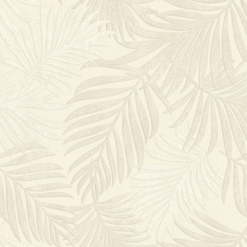 Luxus krémszínű vlies tapéta levelekkel, 07501, Makalle II,Limonta