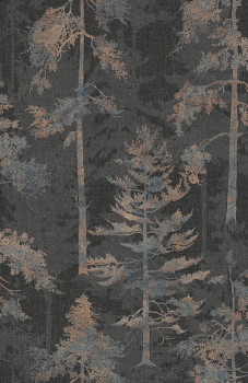 Szürke-fekete vlies tapéta, erdő, fák, 121424, New Eden, Graham&Brown Premium