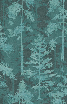 Kék-zöld vlies tapéta, erdő, fák, 121428, New Eden, Graham&Brown Premium
