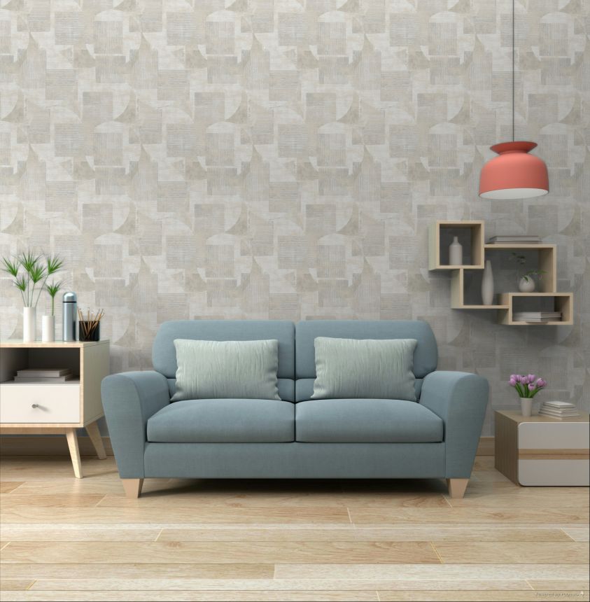 Szürke-bézs geometrikus vlies tapéta, RE25160, Reflect, Decoprint