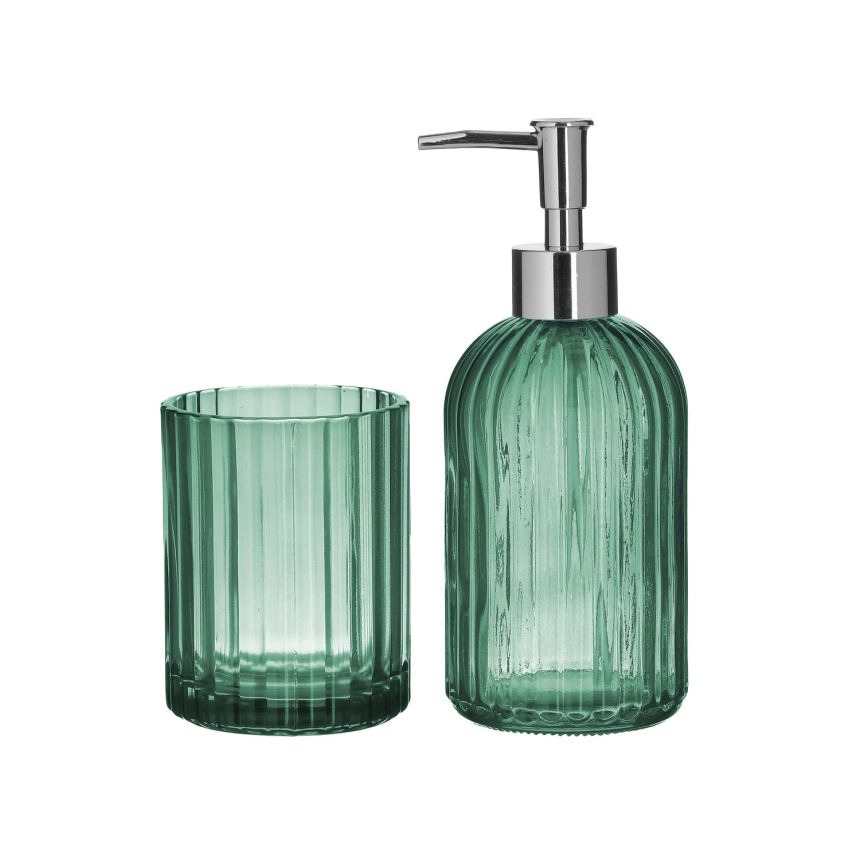 Zöld szappanadagoló + üveg, 6-65-373-0014, InArt