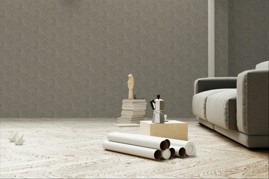Vlies tapéta, szürke-barna, kő, terrazzo, ROC009, Rock, Masureel
