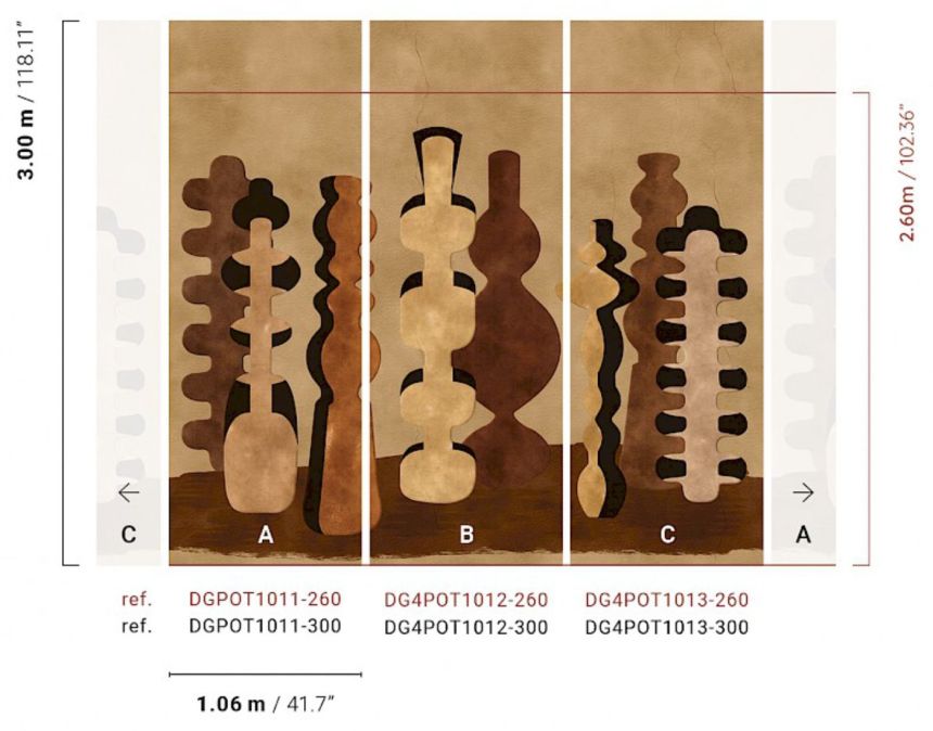 Vlies fotótapéta, vázák, barna, DGPOT1011-260, Terra, Masureel