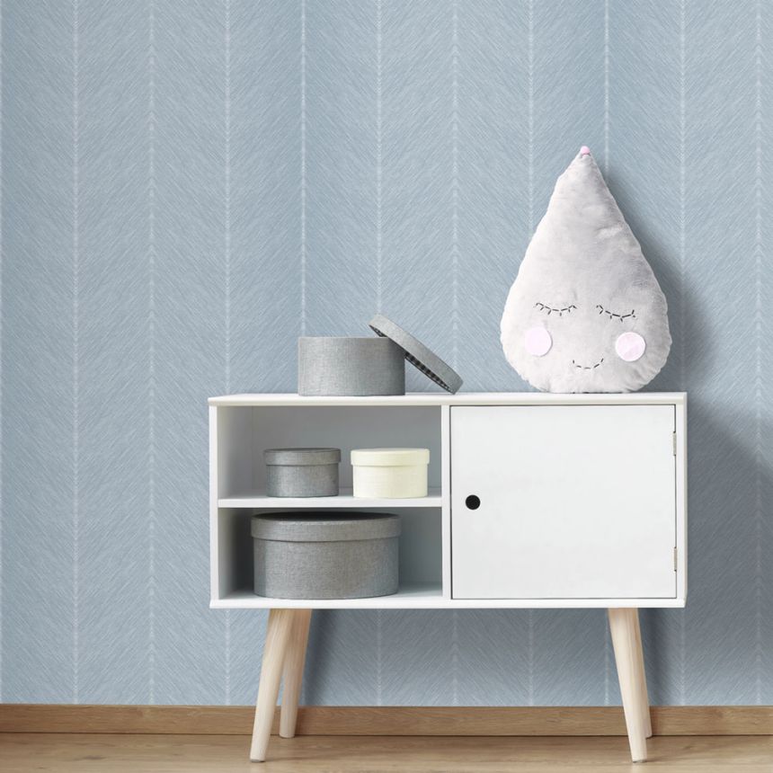 Kék vlies tapéta, cikk-cakk minta, M1803-1, Mika,  ICH Wallcoverings