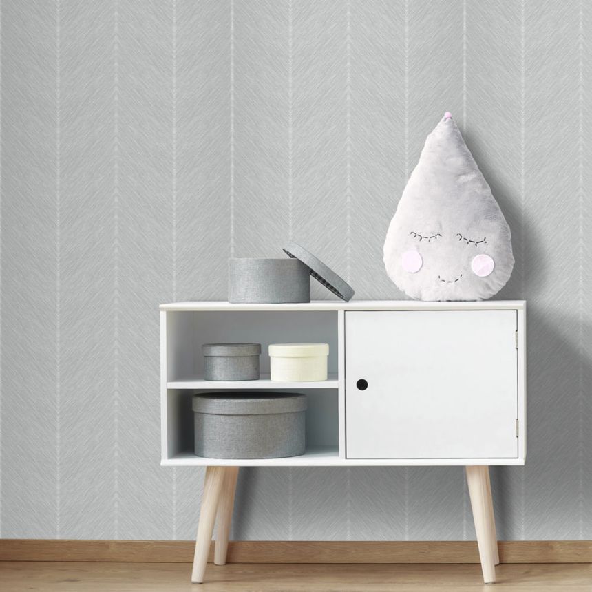 Szürke vlies tapéta, cikk-cakk minta, M1803-3, Mika,  ICH Wallcoverings