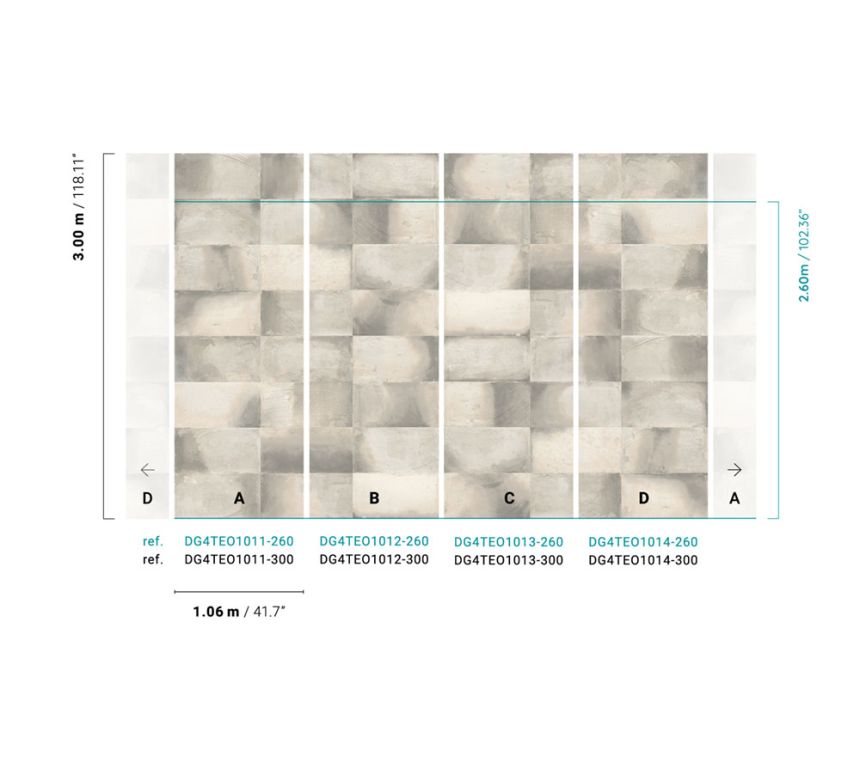 Vlies fotótapéta, falburkolat utánzat, DG4TEO1012-300, Wall Designs IV, Khroma by Masureel