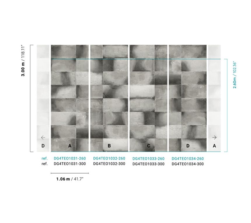 Vlies fotótapéta, falburkolat utánzat, DG4TEO1033-300, Wall Designs IV, Khroma by Masureel
