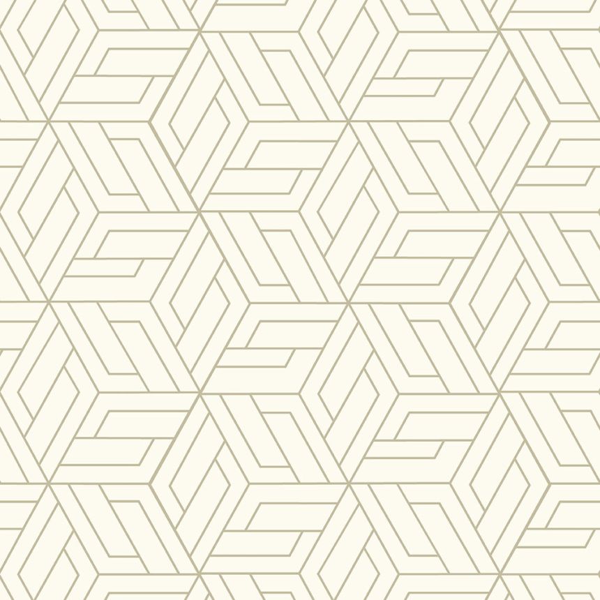 Fehér-arany geometrikus vlies tapéta, A67301, Vavex 2026